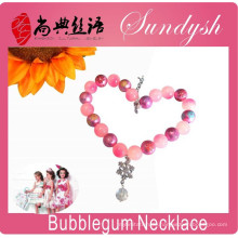 Großhandel Bubblegum Halskette Kinder Rosa Mädchen Chunky Halskette
